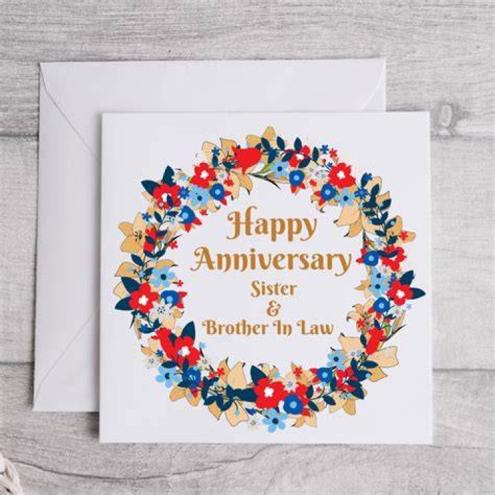 sister brother in law anniversary greeting card 2019 Happy wedding